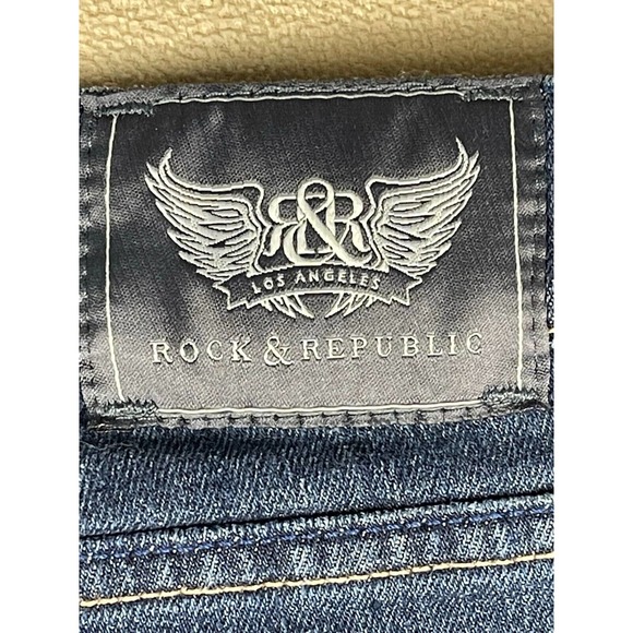 Rock and Republic Womens 30 Jeans Low Rise Straight Leg Regular Fit Blue Denim - Picture 10 of 13